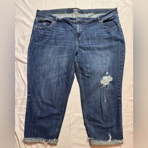 Women’s distressed boyfriend capri denim jeans Old Navy plus size 24
